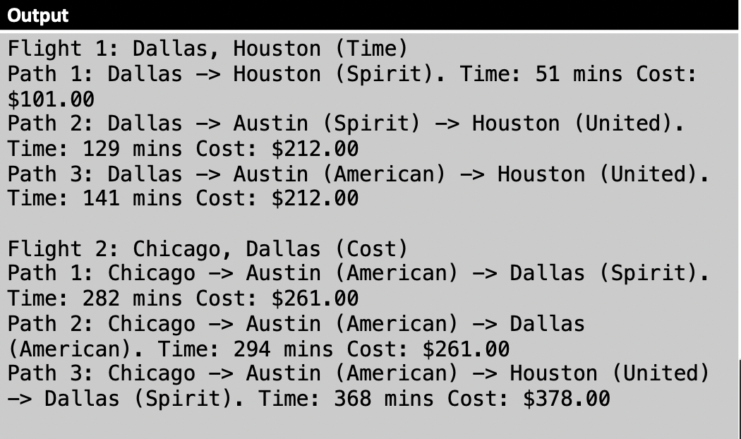 Flight Output